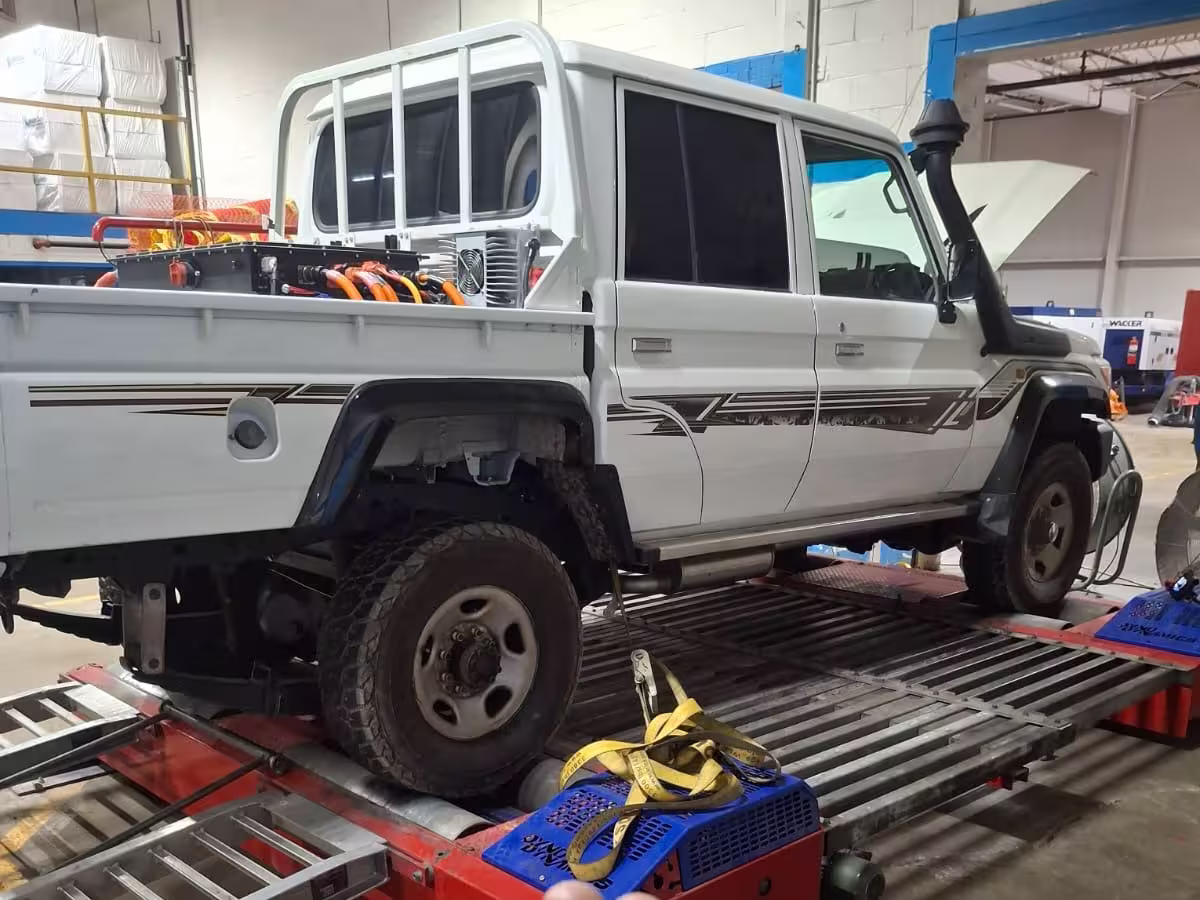 Heavy-duty pickup on the dyno during conversion testing