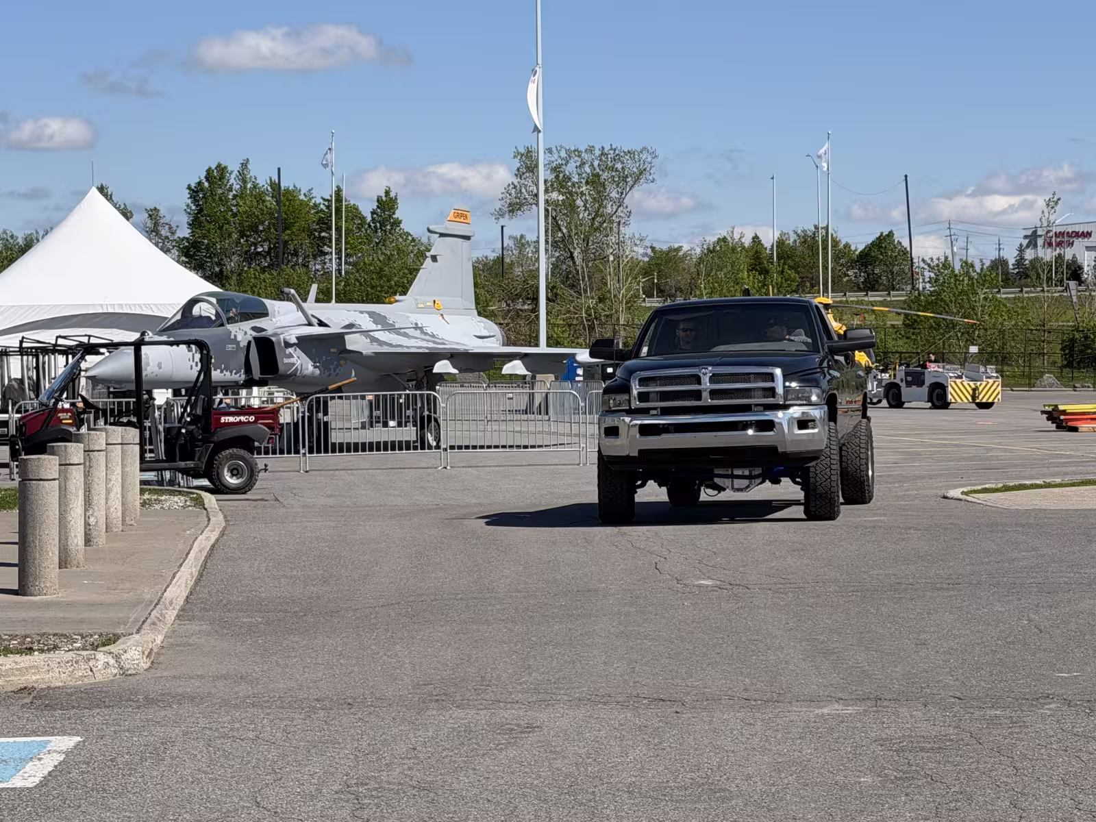 Edison pickup conversion show truck rolling into an event