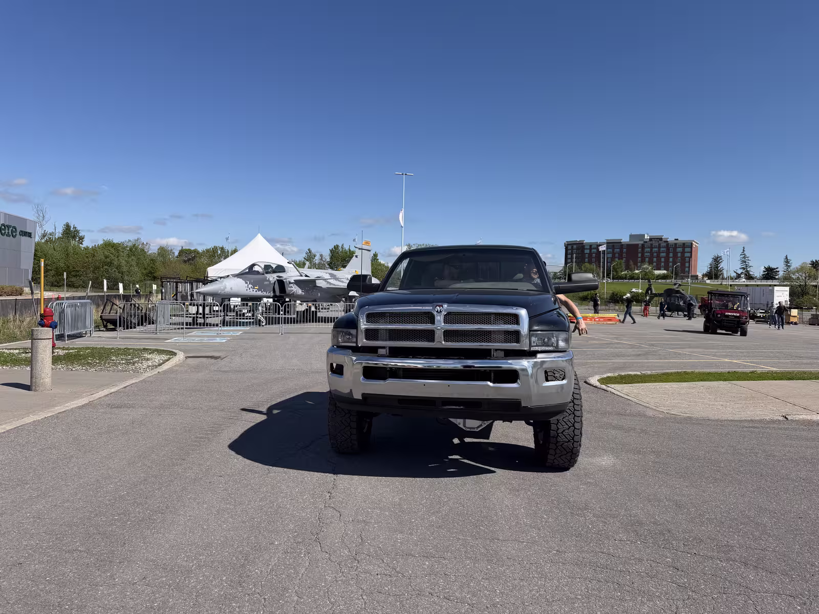 Edison pickup conversion show truck, front view at an event
